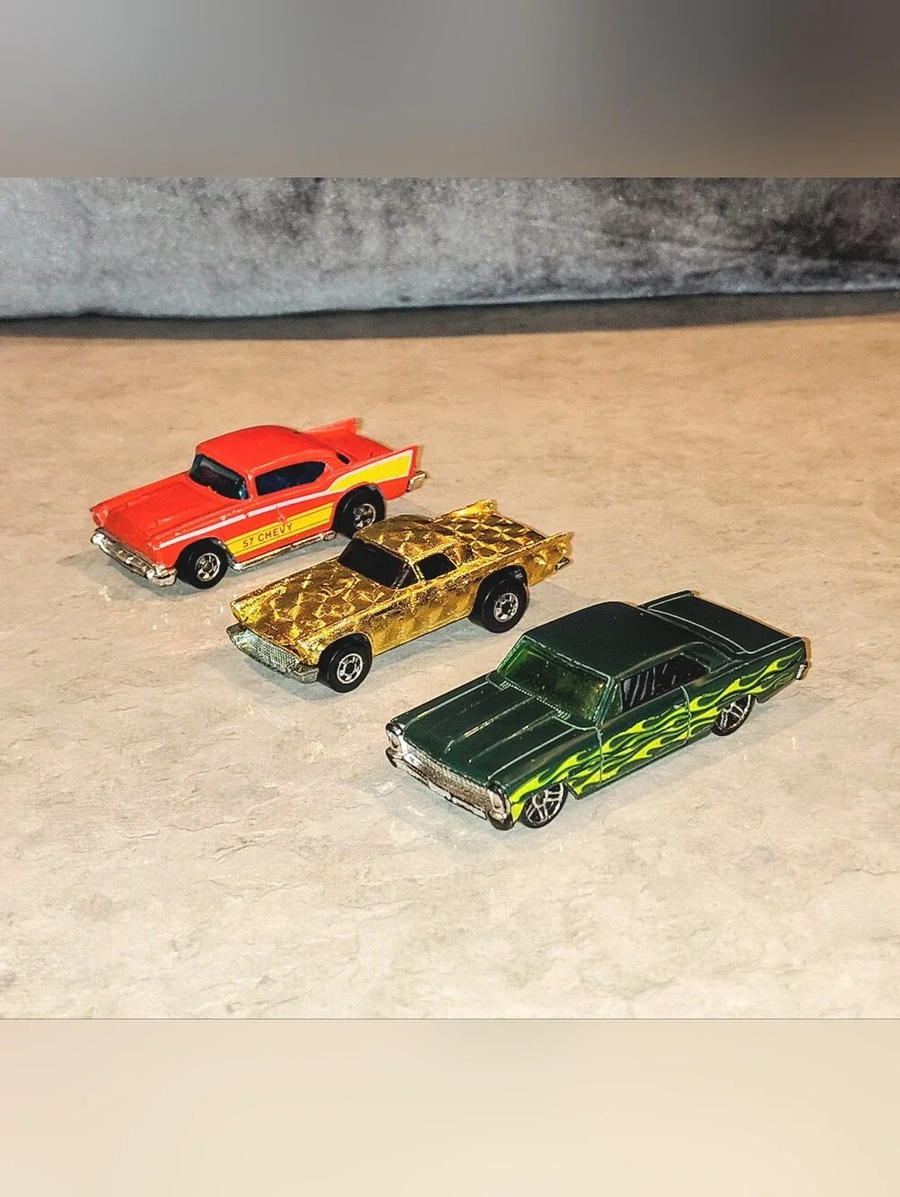 5 VTG HOT WHEELS 57' THUNDERBIRD 57' CHEVY 66' CHEVY NOVA SS & 2 MONSTER TRUCKS